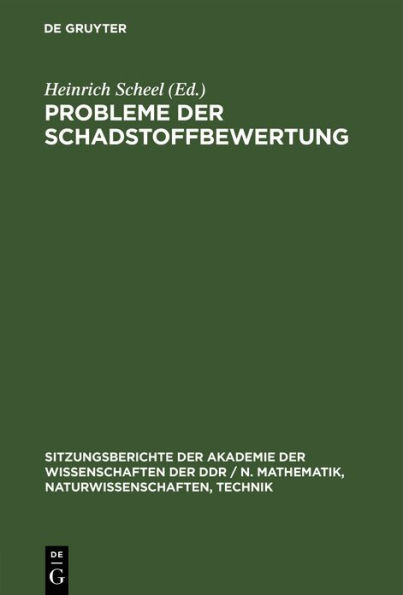 Probleme der Schadstoffbewertung