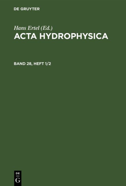 Acta Hydrophysica. Band 28, Heft 1/2