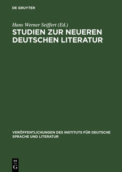 Studien zur neueren deutschen Literatur