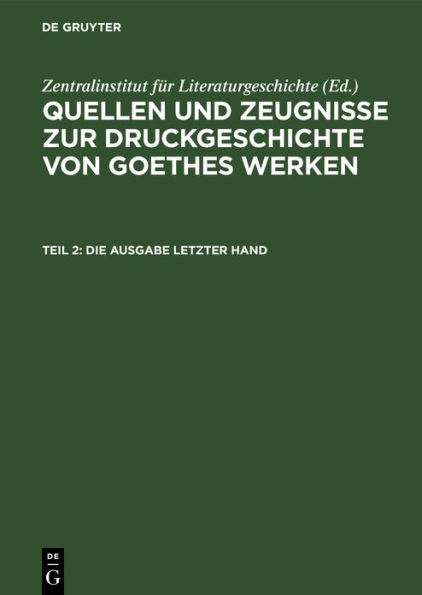 Die Ausgabe letzter Hand