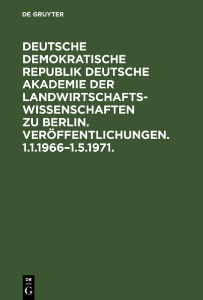 Ver ffentlichungen. 1.1.1966-1.5.1971