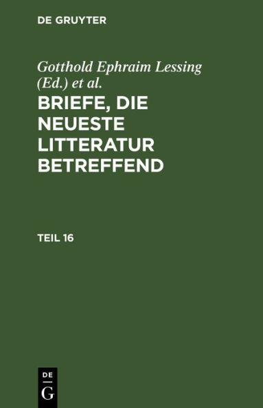 Briefe, die neueste Litteratur betreffend. Teil 16