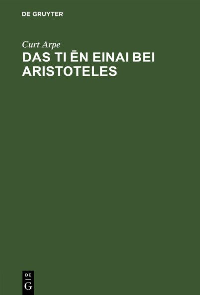 Das Ti en einai bei Aristoteles