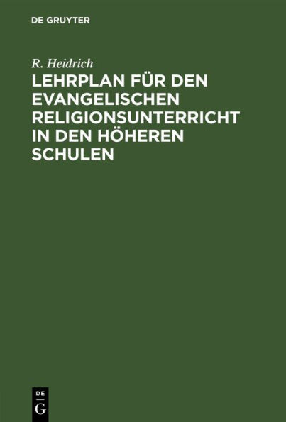 Lehrplan f r den evangelischen Religionsunterricht in den h heren Schulen