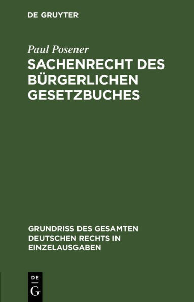 Sachenrecht des Bï¿½rgerlichen Gesetzbuches