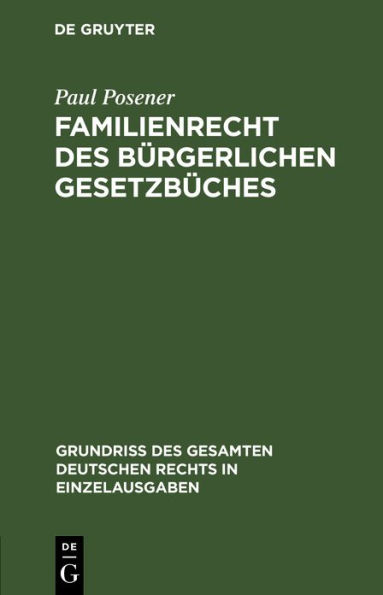 Familienrecht des Bürgerlichen Gesetzbüches