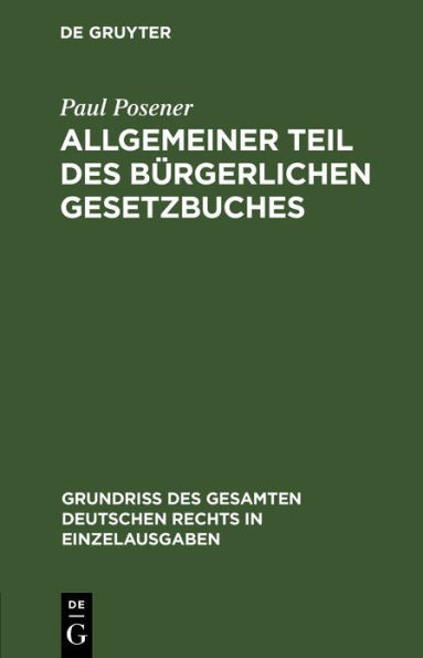 Allgemeiner Teil des Bürgerlichen Gesetzbuches