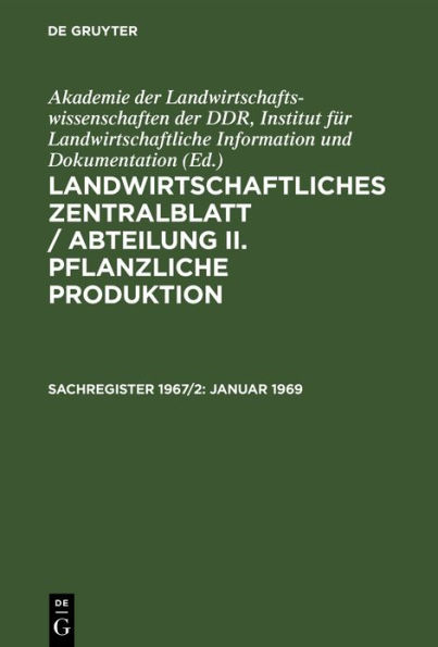 Januar 1969: Zweites Halbjahresregister, (Hefte 7-12)