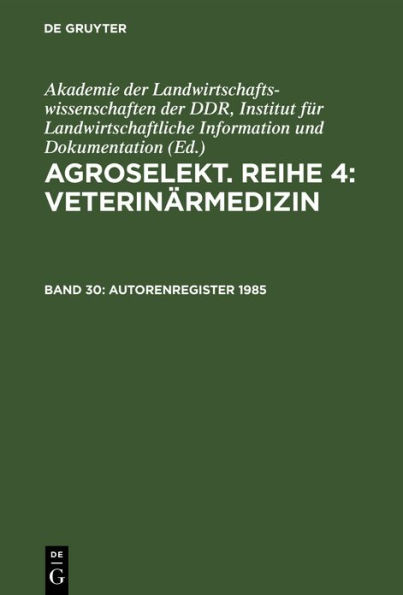 Autorenregister 1985: (Hefte 1-12)