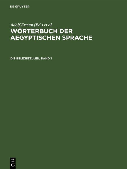 Die Belegstellen, Band 1: Mit Verzeichnis der Abk rzungen