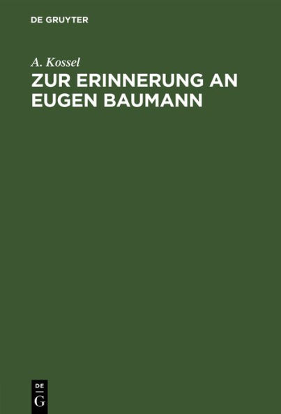 Zur Erinnerung an Eugen Baumann