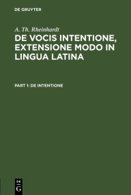 Title: De intentione, Author: A. Th. Rheinhardt