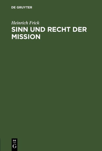 Sinn und Recht der Mission