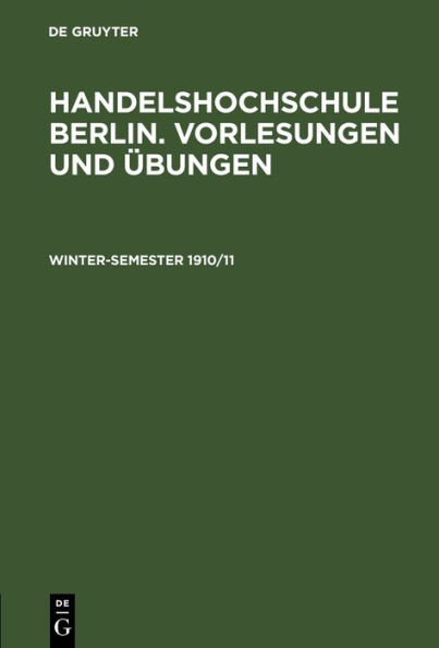 Winter-Semester 1910/11