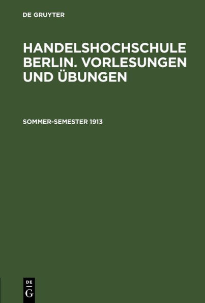 Sommer-Semester 1913