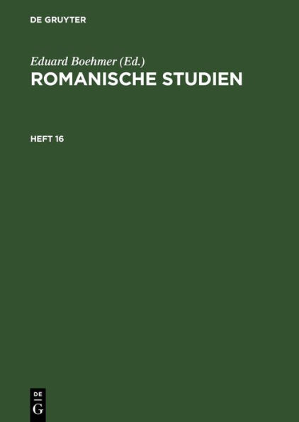 Romanische Studien. Heft