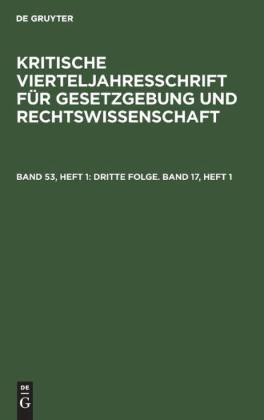 Dritte Folge. Band 17, Heft 1