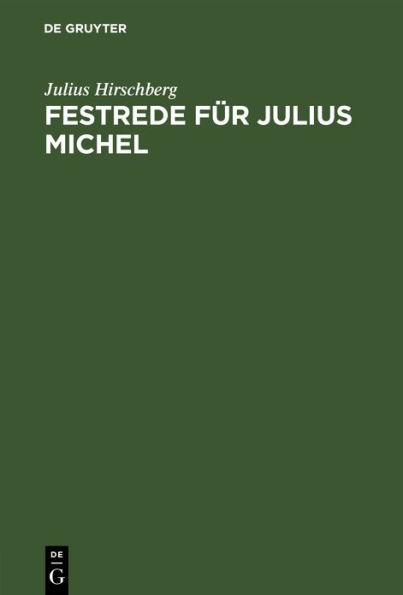 Festrede f r Julius Michel