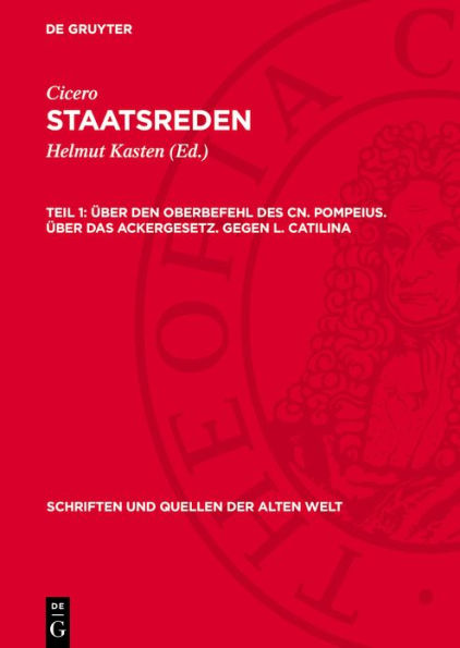 ber den Oberbefehl des Cn. Pompeius. ber das Ackergesetz. Gegen L. Catilina