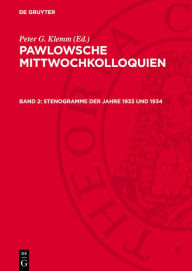 Title: Stenogramme der Jahre 1933 und 1934, Author: Peter G. Klemm