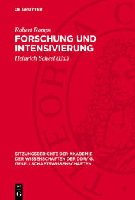 Title: Forschung und Intensivierung, Author: Robert Rompe