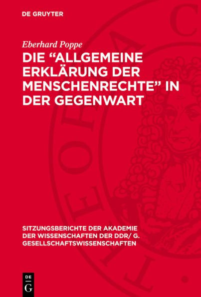 Die "Allgemeine Erkl rung der Menschenrechte" in der Gegenwart: Zum 30. Jahrestag ihrer Verabschiedung