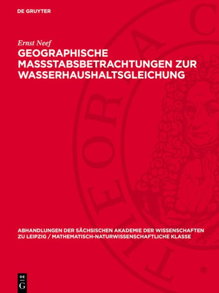 Geographische Massstabsbetrachtungen zur Wasserhaushaltsgleichung