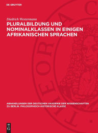 Title: Pluralbildung und Nominalklassen in einigen afrikanischen Sprachen, Author: Diedrich Westermann