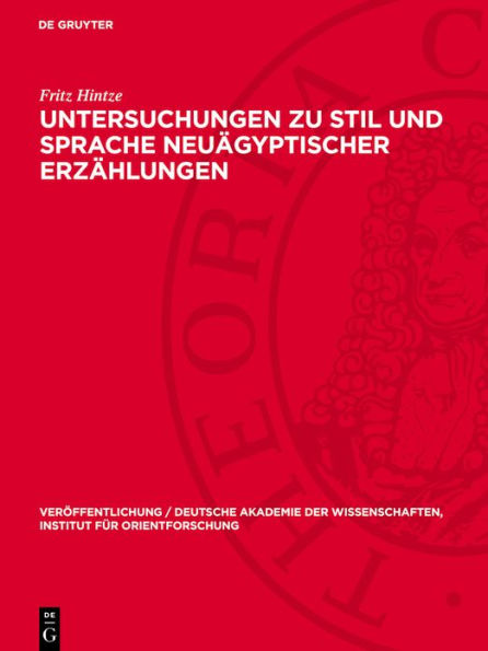 Untersuchungen zu Stil und Sprache neuägyptischer Erzählungen