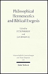 Title: Philosophical Hermeneutics and Biblical Exegesis, Author: Petr Pokorny