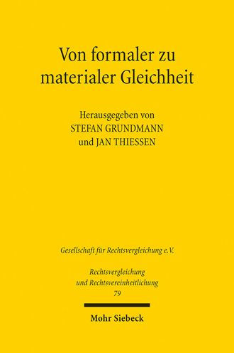 Von formaler zu materialer Gleichheit: Vergleichende Perspektiven aus Geschichte, Kranz der Disziplinen und Theorie