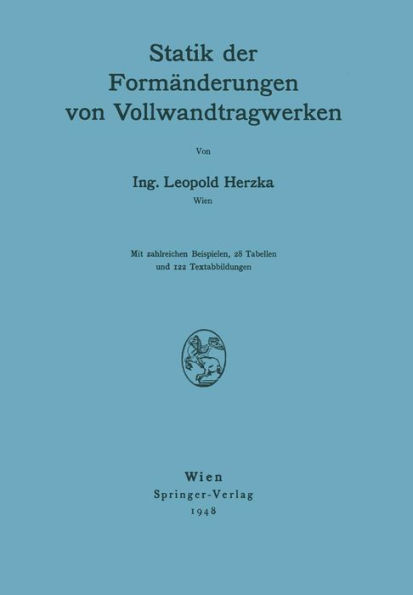 Statik der Formï¿½nderungen von Vollwandtragwerken