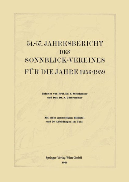 54.-57. Jahresbericht des Sonnblick-Vereines fï¿½r die Jahre 1956-1959