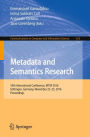 Metadata and Semantics Research: 10th International Conference, MTSR 2016, Göttingen, Germany, November 22-25, 2016, Proceedings