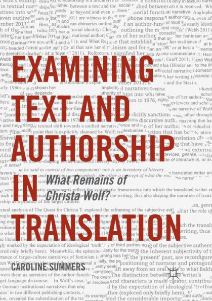 Examining Text and Authorship Translation: What Remains of Christa Wolf?