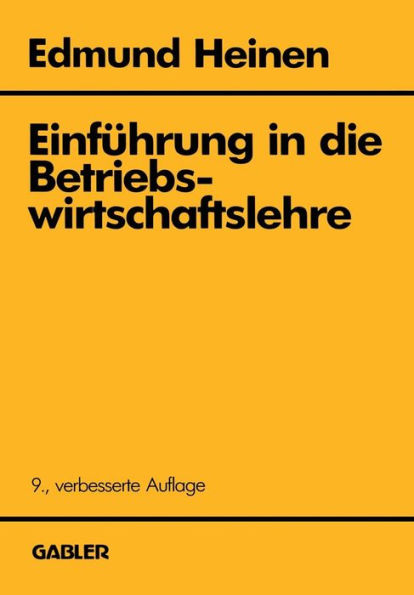 Einführung in die Betriebswirtschaftslehre