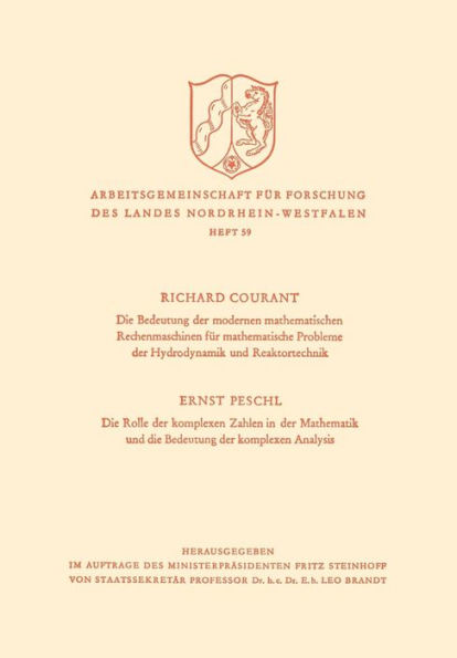 Die Bedeutung der Modernen Mathematischen Rechenmaschinen für mathematische Probleme der Hydrodynamik und Reaktortechnik. Die Rolle der komplexen Zahlen in der Mathematik und die Bedeutung der komplexen Analysis