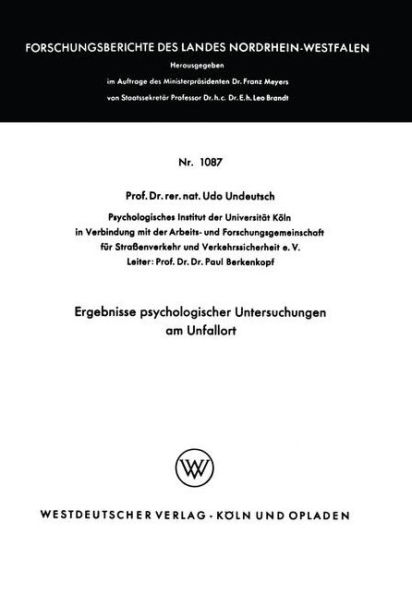 Ergebnisse psychologischer Untersuchungen am Unfallort