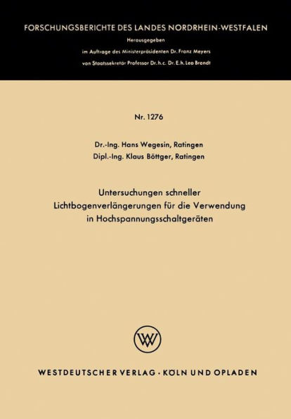 Untersuchungen schneller Lichtbogenverlängerungen für die Verwendung in Hochspannungsschaltgeräten