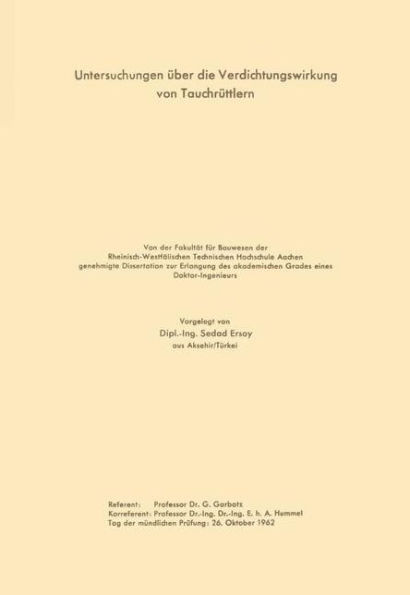 Untersuchungen über die Verdichtungswirkung von Tauchrüttlern