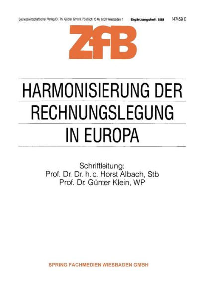 Harmonisierung der Rechnungslegung in Europa: Die Umsetzung der 4. EG-Richtlinie in das nationale Recht der Mitgliedstaaten der EG Ein - Überblick -