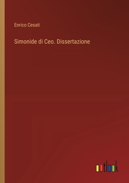 Simonide di Ceo. Dissertazione