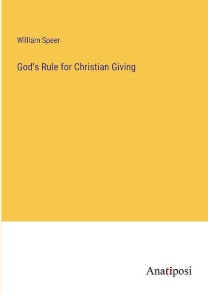 God's Rule for Christian Giving