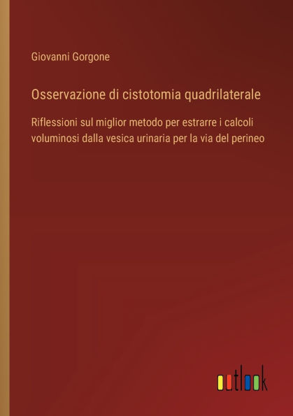 Osservazione di cistotomia quadrilaterale: Riflessioni sul miglior metodo per estrarre i calcoli voluminosi dalla vesica urinaria per la via del perineo