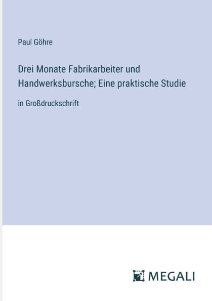 Drei Monate Fabrikarbeiter und Handwerksbursche; Eine praktische Studie: Groï¿½druckschrift