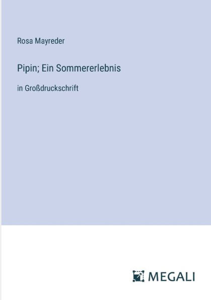 Pipin; Ein Sommererlebnis: Groï¿½druckschrift