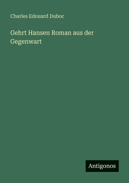 Gehrt Hansen Roman aus der Gegenwart