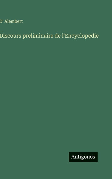 Discours preliminaire de l'Encyclopedie