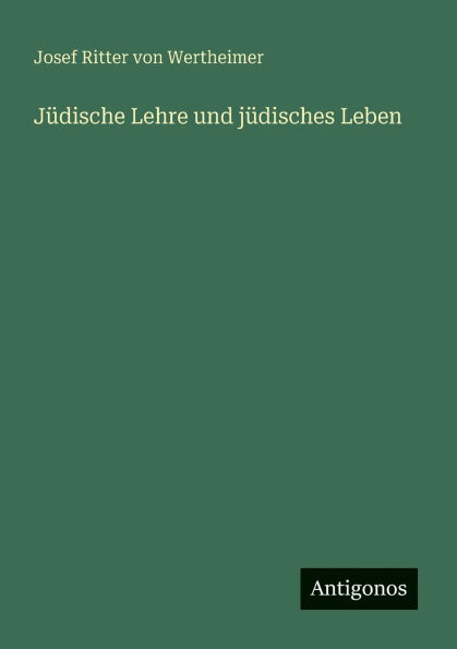 Jï¿½dische Lehre und jï¿½disches Leben