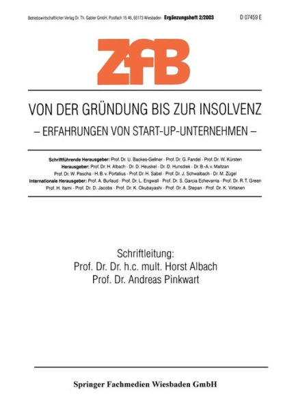 Von der Gründung bis zur Insolvenz Erfahrungen von Start-Up-Unternehmen